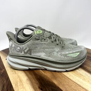 Hoka One One Womens 8.5 B Running Shoes Clifton 9 Grey Mint Lace Up 1127896 OHMR